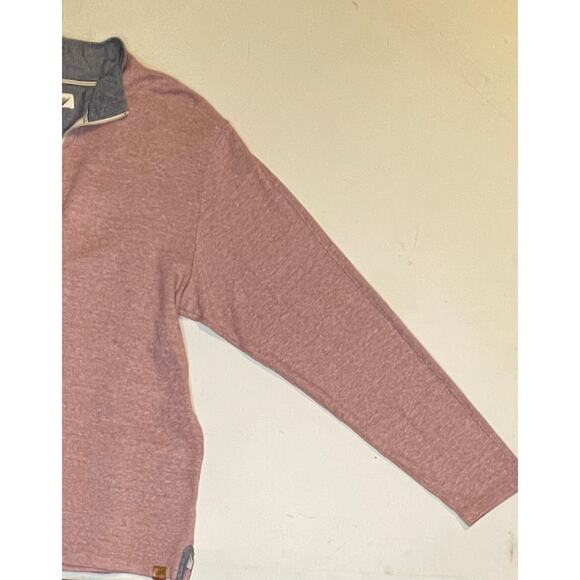 Fundamental Coast Maroon Quarter Zip Pullover XXL Men’s Linen Blend EUC Coastal - Picture 8 of 13